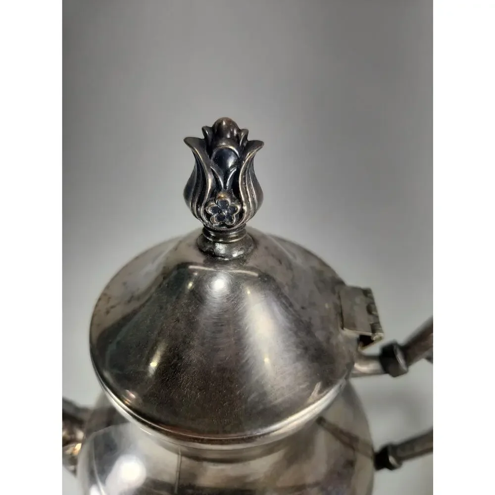 Vintage F.B. Rogers Silver Co Coffee Pot 1883 Crown Silverplate Ornate Footed